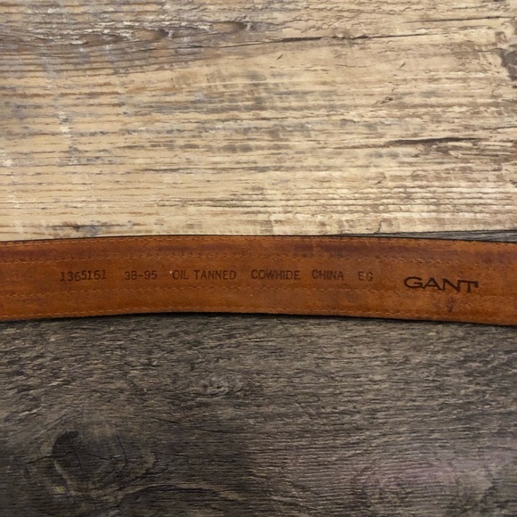 Gant Cognac Brown Full Grain Cowhide Leather Belt Vintage Braided Rustic Size 38 - Picture 8 of 12